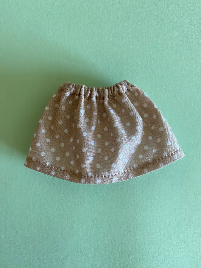 Beige Polka Dot Miniskirt for Mice