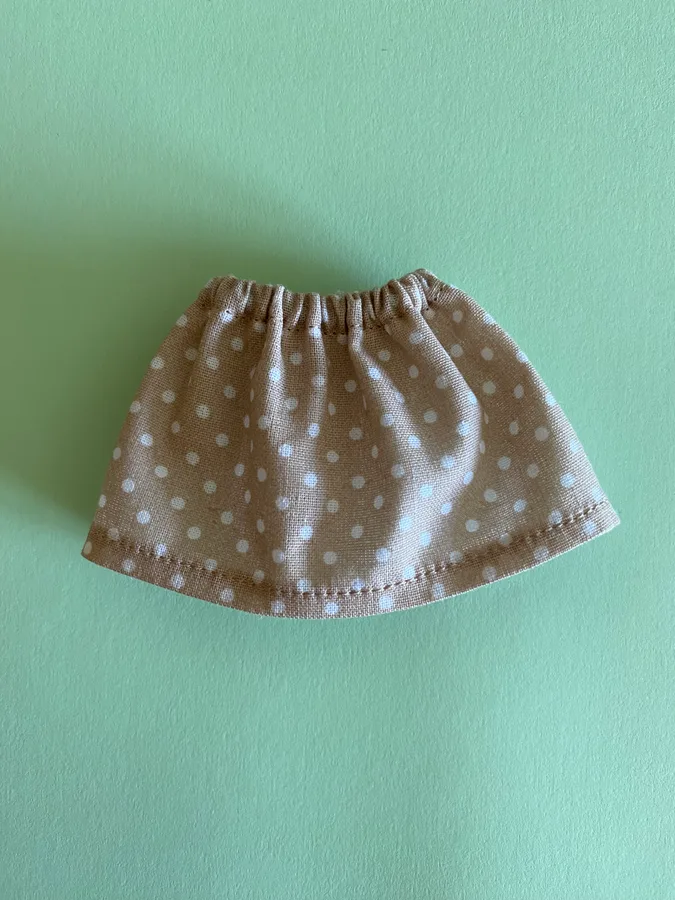 Minissaia Bege com Bolinhas para Ratinhas