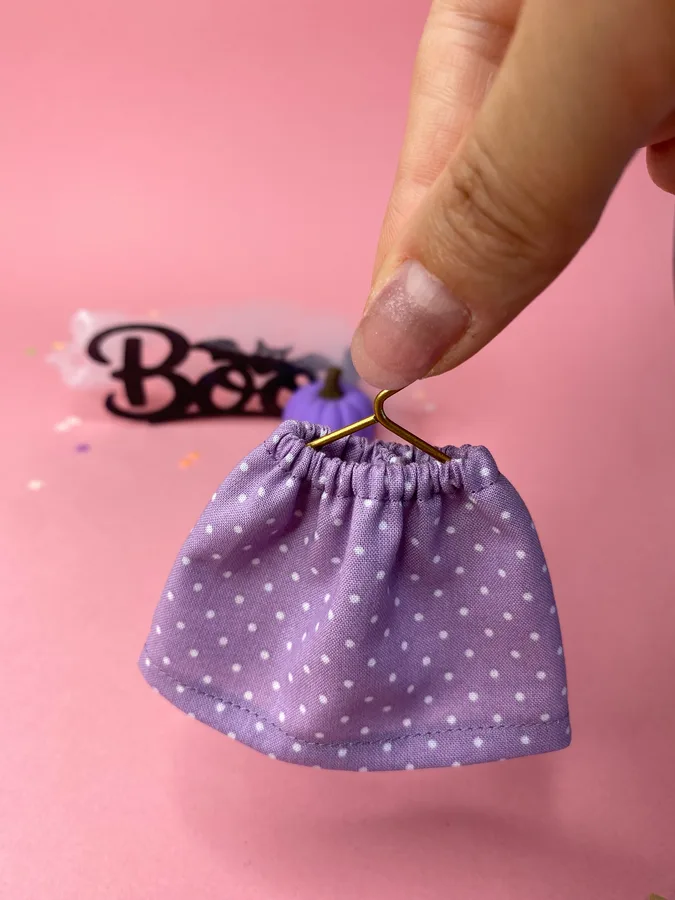 Minissaia Bolinhas Lilás para Ratinhas