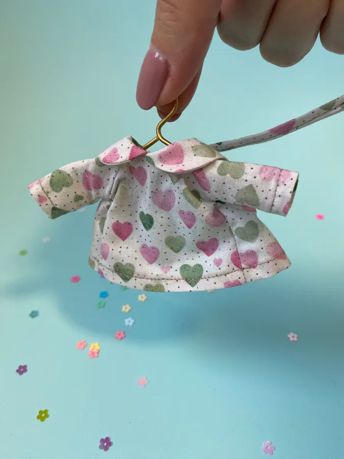 Heart Patterned Top and Skirt Set for Mice
