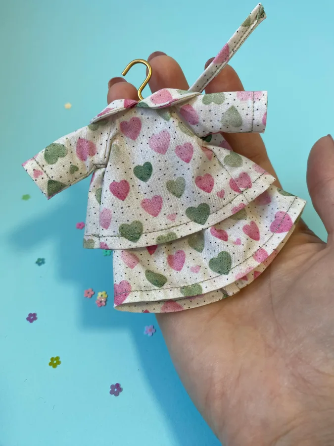 Heart Patterned Top and Skirt Set for Mice